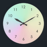 Relógio Grande Arco-Íris de Gradiente Mudado Pastel<br><div class="desc">Linda coloração d'água digital cor rosa púrpura cor-de-rosa cor-de-rosa,  cor azul-acinzentada,  gradiente ombre design. Simples,  calmo,  relaxante e brilhante,  boho,  yoga moderno chic. Presente gradiente. Dons de gradiente personalizados. O Design de presentes personalizados de ioga de gradiente está disponível em diferentes produtos de ioga,  veja na coleção.</div>