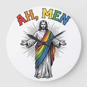 Relógio Grande Arco-íris Religioso Vintage Ah Homens