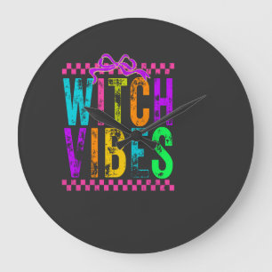 Relógio Grande Arco Xadrez Neon de Halloween com Vibrações de Bru