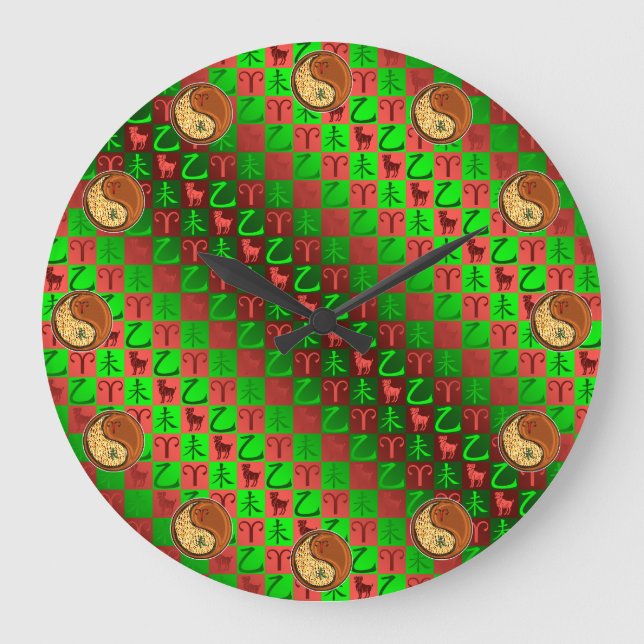 Relógio Grande Áries & Bode de Madeira (Frente)