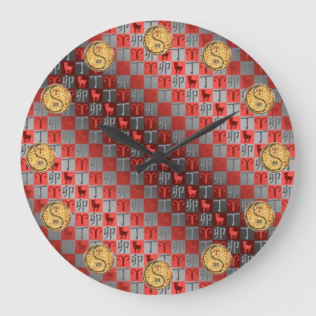 Relógio Grande Aries & Fire Rabbit (Frente)