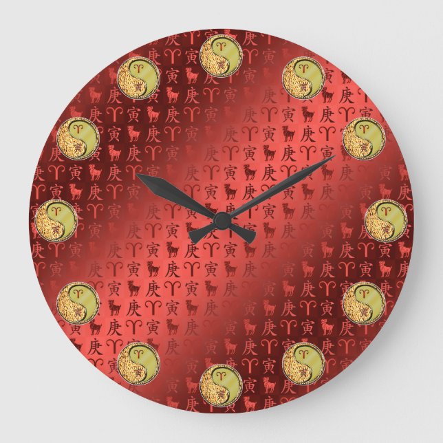 Relógio Grande Aries & Metal Tiger (Frente)