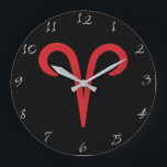 Relógio Grande ARIES Red Astrology Zodiac Março de Abril Aniversá<br><div class="desc">Personalizar com qualquer texto.</div>