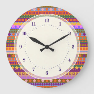 Relógio Grande Arizona Aztec Cores do Deserto Sudoeste ZigZag