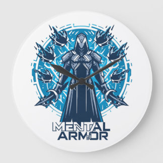 Relógio Grande Armadura Mental - Figura do Guerreiro de Moletom
