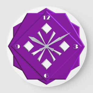 Relógio Grande Art Deco amethyst purple geometric pattern