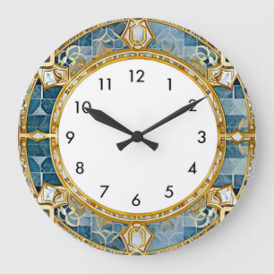Relógio Grande Art Deco Azul