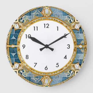 Relógio Grande Art Deco Azul