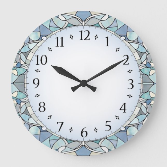 Relógio Grande Art Deco Azul (Frente)