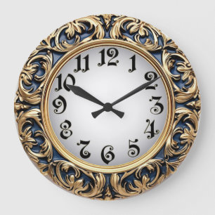 Relógio Grande Art Deco Azul