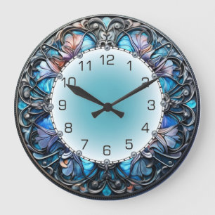Relógio Grande Art Deco Azul