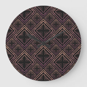 Relógio Grande Art Deco Black-Dourado Elegance