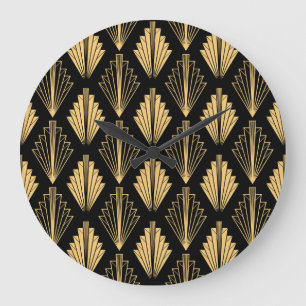 Relógio Grande Art Deco Black Dourado: Sem costura