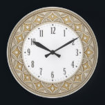 Relógio Grande Art Deco Elegant Round<br><div class="desc">Great clock design. You will love it like others. Be free to use this design for other product you like or to customize and add your text. Follow me for more. Thank you. Have a nice day.</div>