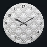 Relógio Grande Art Deco Fan<br><div class="desc">Art Deco Fan Leaf Scale</div>