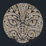 Relógio Grande Art deco gold e black Egypt style cat<br><div class="desc">Rosto de arte deco cat feito em um estilo elegante de emblema de joia em cores de ouro,  prata e preto. Para todos os amantes de gatos. Um design de gato decorativo,  vintage,  estilo egípcio</div>