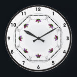 Relógio Grande Art Deco Graphics<br><div class="desc">Parte da série de pratos "Uvas Arte Deco" HoMeArts, roupas de mesa, travesseiros e muito mais, este belo relógio de parede será apreciado por anos enquanto ele pendura orgulhosamente na sua cozinha (ou em qualquer outra sala). Números grandes e fáceis de ler, este relógio é adorado com um design sofisticado...</div>