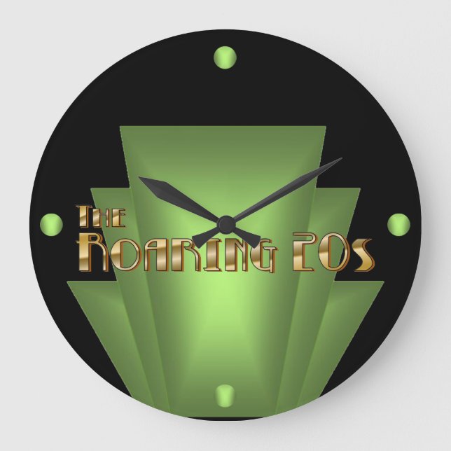 Relógio Grande Art Deco Green (Frente)