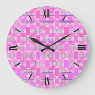 Relógio Grande Art Deco industrial chic - pink, mauve