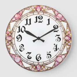 Relógio Grande Art Deco Rosa