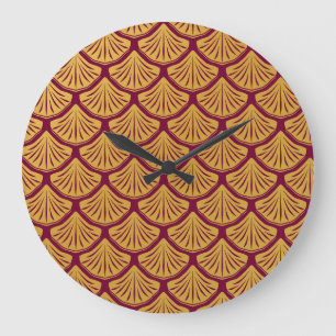 Relógio Grande Art Deco Scales da Sereia - Magenta