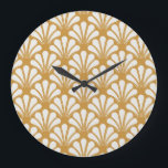 Relógio Grande Art Deco — Shell Geométrico<br><div class="desc">Vintage Art Deco Padrão Invisível. Decoração geométrica com textura circular. Fundo da Shell do Mar Retroativo. Sea Shell Elegance: Formas geométricas formam um padrão luxuoso de concha em Deco de Arte. Libere a beleza dos padrões da Arte Deco. Um toque de luxo e estilo em cada pixel. nouveau, padrão, fundo,...</div>