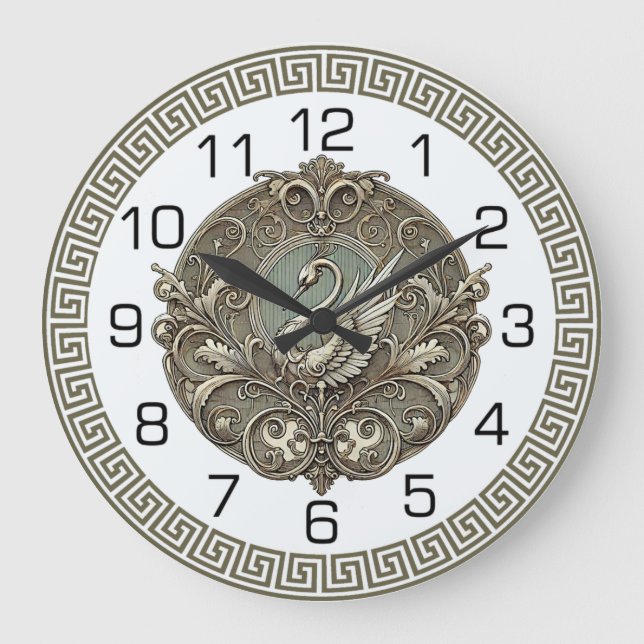 Relógio Grande Art Deco Swan (Frente)