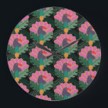 Relógio Grande Art Deco Toucans Tropicais e Ananás<br><div class="desc">Mantenha o tempo em estilo tropical com este relógio exótico com padrão de toucador e abacaxi — perfeito para interiores brilhantes e ousados.</div>