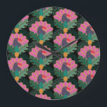 Relógio Grande Art Deco Toucans Tropicais e Ananás<br><div class="desc">Mantenha o tempo em estilo tropical com este relógio exótico com padrão de toucador e abacaxi — perfeito para interiores brilhantes e ousados.</div>