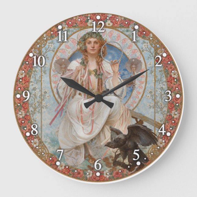 Relógio Grande Art Nouveau - Alphonse Mucha (Frente)