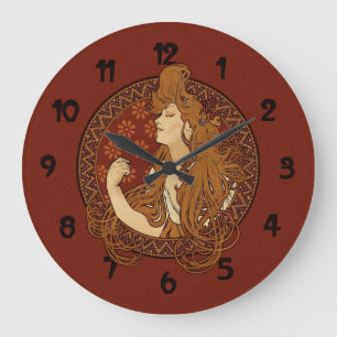 Relógio Grande Art Nouveau Long Haired Mulher