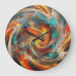 Relógio Grande Arte Abstrata com Pintura Giratória