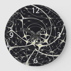 Relógio Grande Arte Abstrata Teia de Aranha Dourada