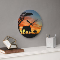 Arte Afafricana De Elefante Sunset