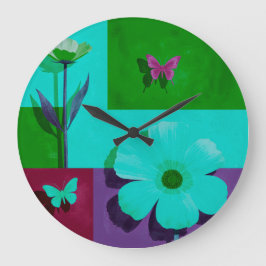 Relógio Grande Arte Circular Colorida para Parede