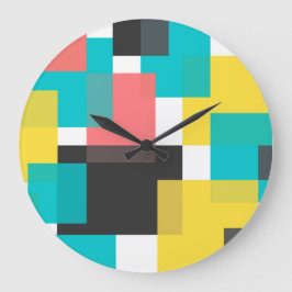 Relógio Grande Arte colorida, legal, moderna, geométrica urbana