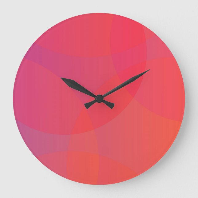 Relógio Grande Arte cor-de-rosa, alaranjada, moderna, simples, (Frente)