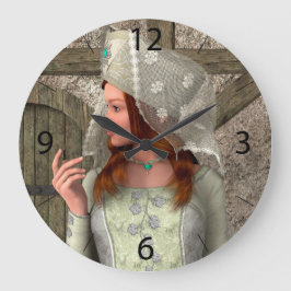 Relógio Grande Arte da Princesa Medieval Vintage Renascença