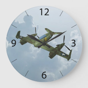 Relógio Grande Arte de Aviação Militar de Vôo de Warbird Vintage