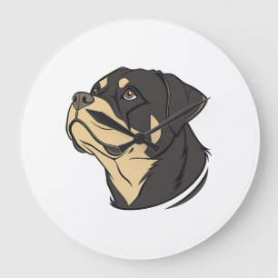 Relógio Grande Arte de Cão Rottweiler
