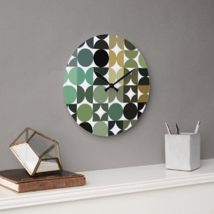 Relógio Grande Arte de Fusão Industrial De Meia Círculos De Abstr