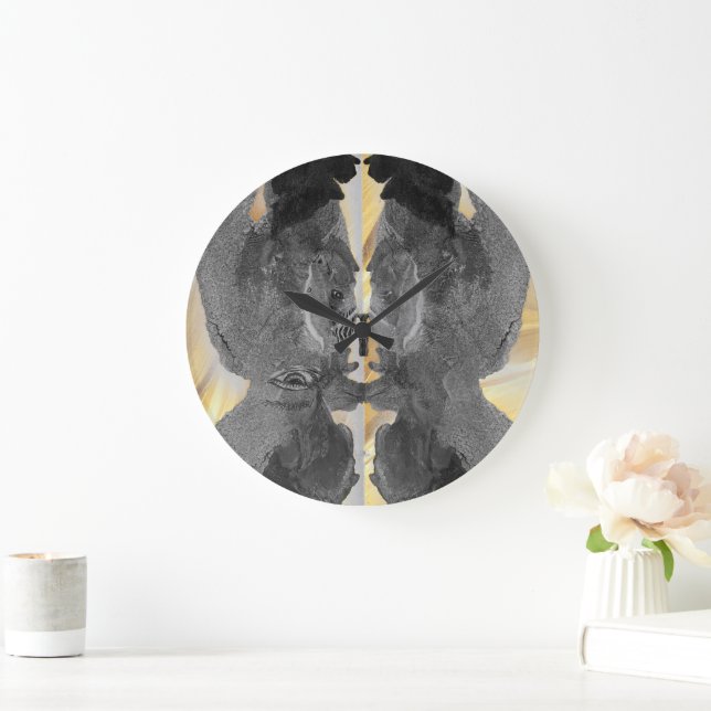 Relógio Grande arte de mármore preto dourado (Lar)