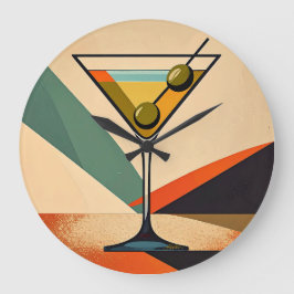 Relógio Grande Arte de Martini com Bloco de Cores Modernas do Mei