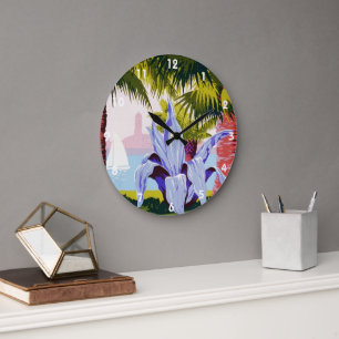 Relógio Grande Arte de Poster de Viagem Vintage, Descubra Porto R