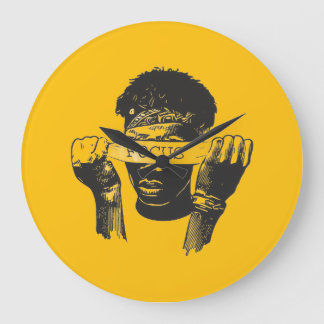 Relógio Grande Arte de Rua Motivacional com Ilustração de Foco e