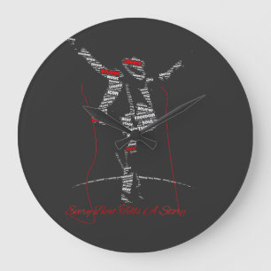 Relógio Grande Arte de Tipografia Musical   Design Moderno para A