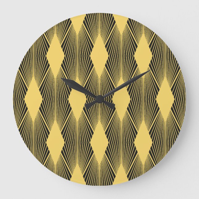 Relógio Grande Arte Deco Abstrato Fundo Geométrico (Frente)