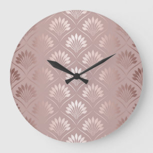 Relógio Grande Arte Deco: Dourada Legância de Lattice.
