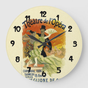 Relógio Grande Arte do poster de salão de dança Carnaval do
