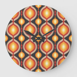 Relógio Grande Arte do século médio: fundo geométrico abstrato.